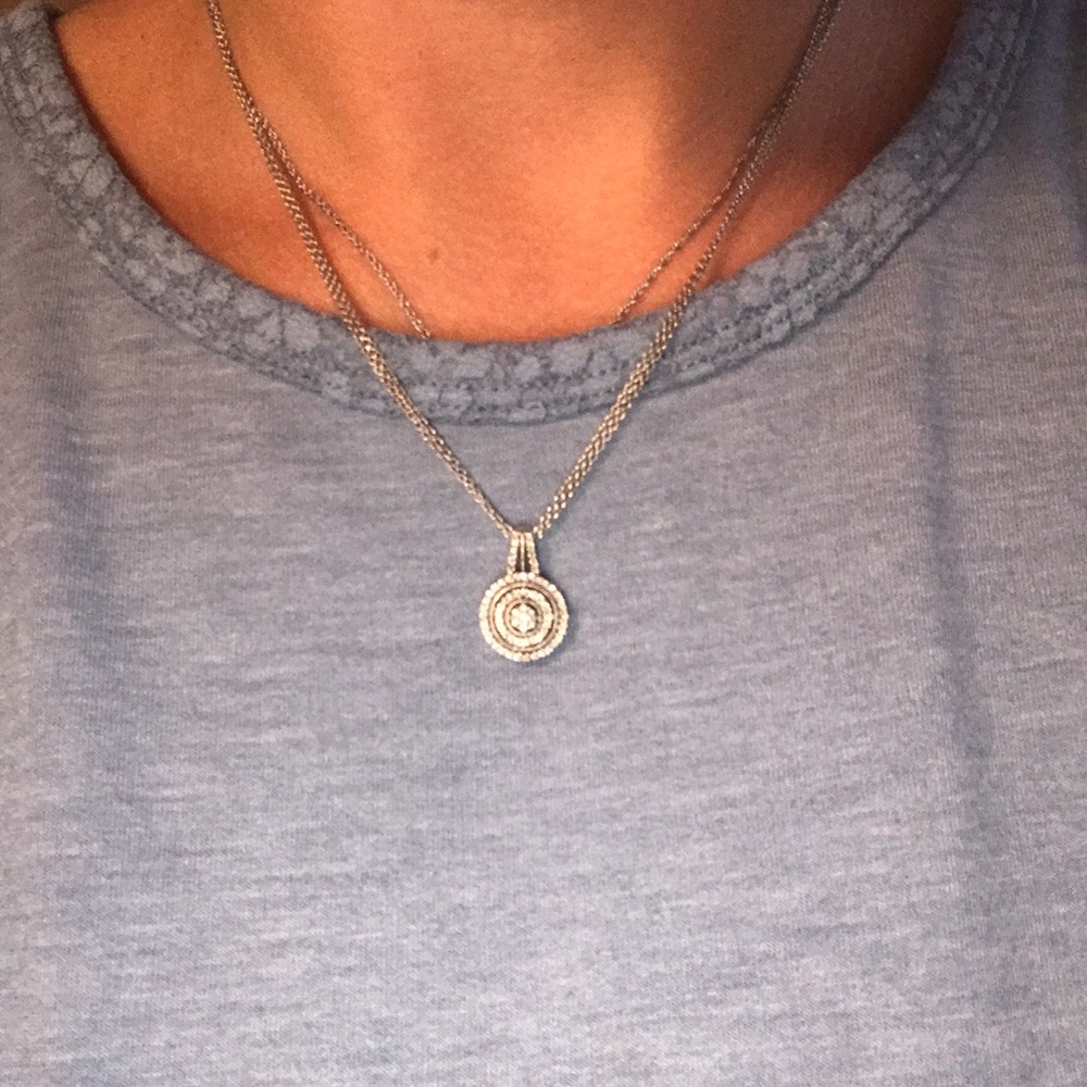 Sterling silver and white stone necklace